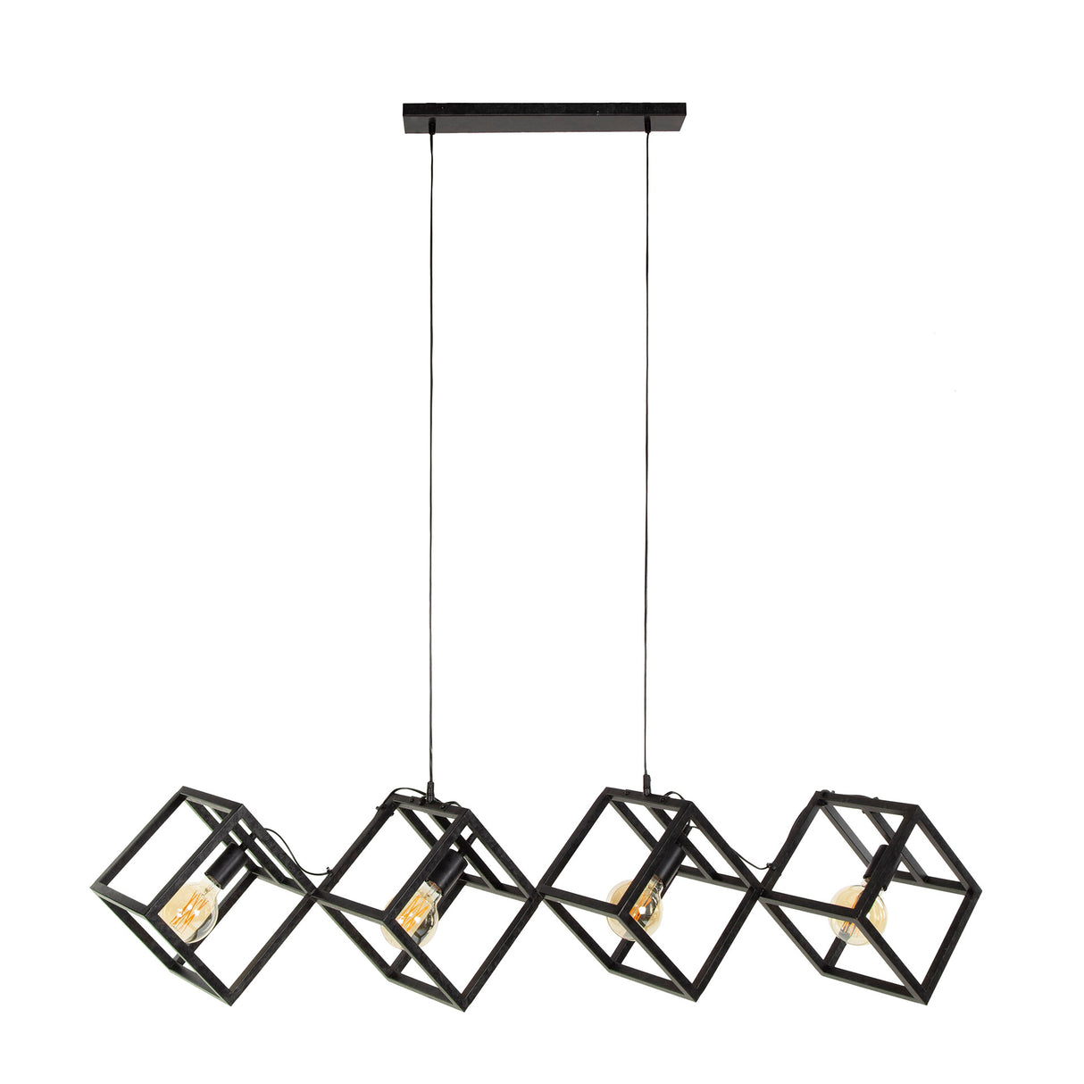 Suspension Drew 4 lumières cube noir 