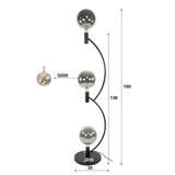 Lampadaire Niro 3 lumières noir 