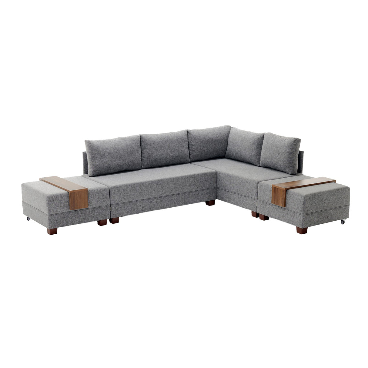 Canapé d'angle avec fonction couchage Right Fly Gris