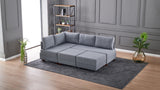 Canapé d'angle avec fonction couchage Left Fly Gris