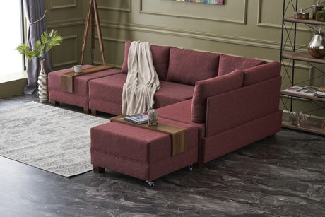 Canapé d'angle avec fonction couchage Right Fly Claret Rouge