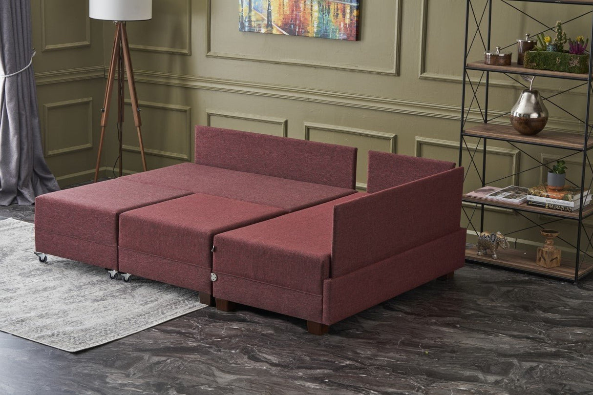 Canapé d'angle avec fonction couchage Right Fly Claret Rouge