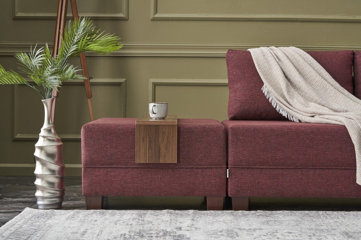 Canapé d'angle avec fonction couchage Right Fly Claret Rouge