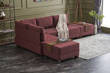 Canapé d'angle avec fonction couchage Left Fly Claret Red