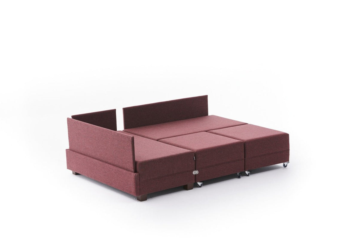 Canapé d'angle avec fonction couchage Left Fly Claret Red