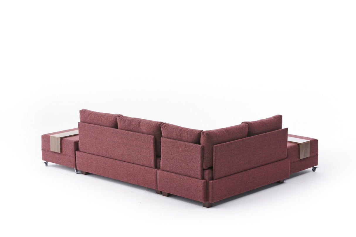 Canapé d'angle avec fonction couchage Left Fly Claret Red