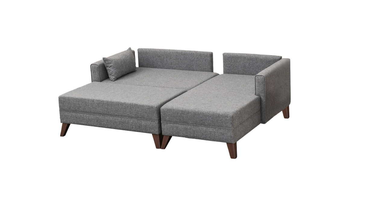 Canapé d'angle avec fonction couchage Droite Bella Grey