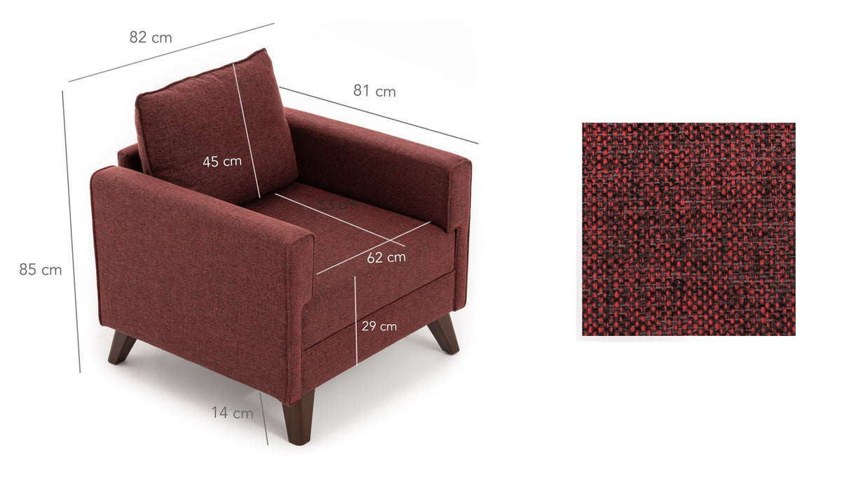 Fauteuil Bella Claret Rouge