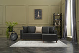 Canapé d'angle avec fonction couchage Droite Aydam Anthracite