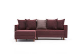 Canapé d'angle avec fonction couchage Gauche Aydam Claret Rouge