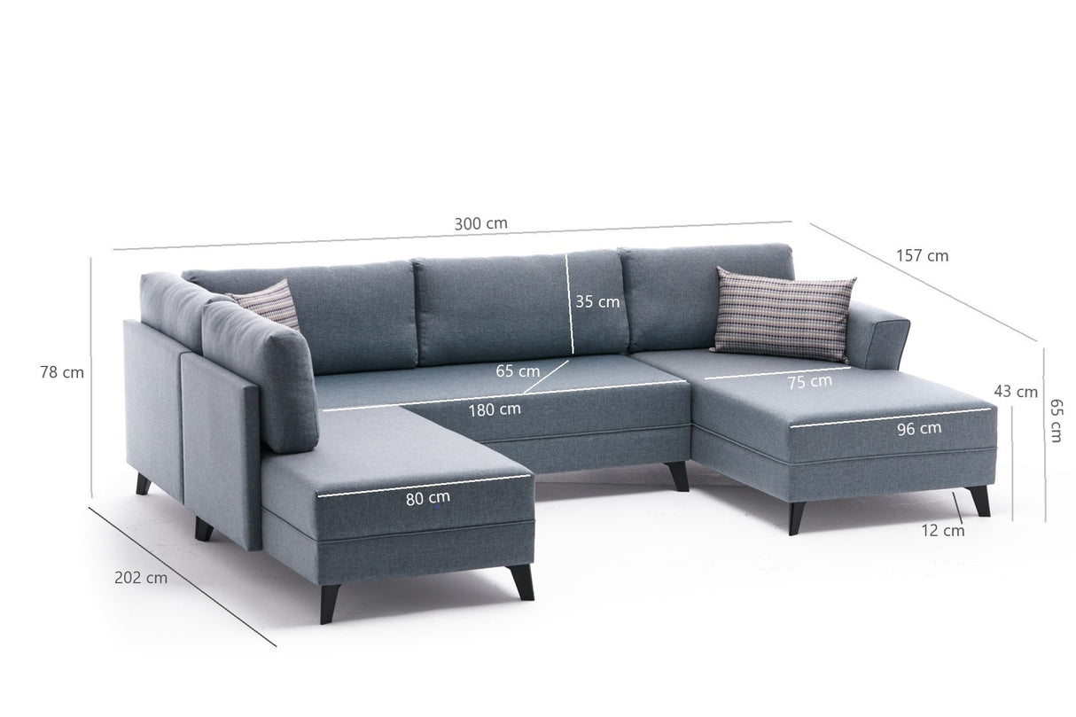 Canapé d'angle avec fonction couchage Eris Anthracite