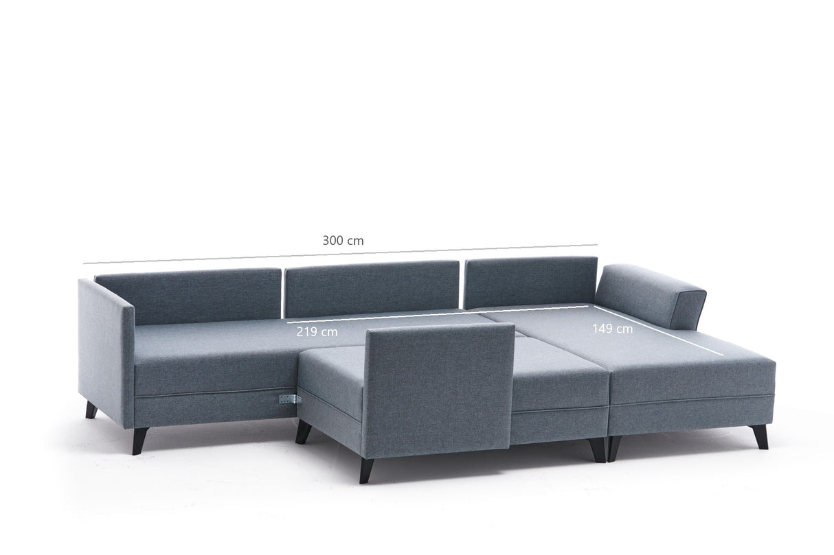 Canapé d'angle avec fonction couchage Eris Anthracite