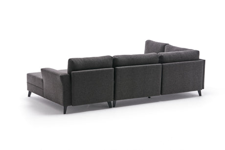 Canapé d'angle avec fonction couchage Eris Anthracite