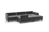 Canapé d'angle avec fonction couchage Belen Anthracite