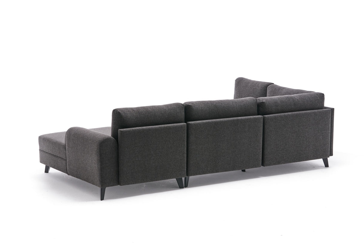 Canapé d'angle avec fonction couchage Belen Anthracite