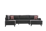 Canapé d'angle avec fonction couchage Belen Anthracite