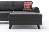 Canapé d'angle avec fonction couchage Belen Anthracite