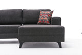 Canapé d'angle avec fonction couchage Efsun Anthracite