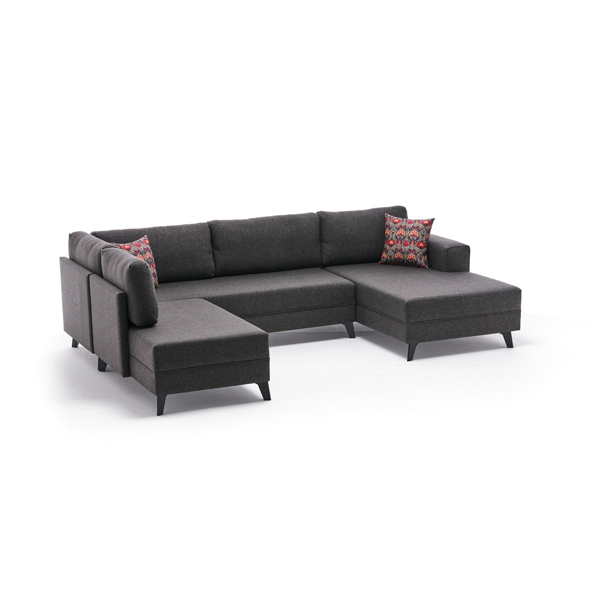 Canapé d'angle avec fonction couchage Efsun Anthracite