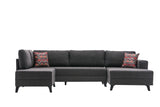 Canapé d'angle avec fonction couchage Efsun Anthracite