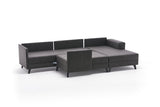 Canapé d'angle avec fonction couchage Efsun Anthracite