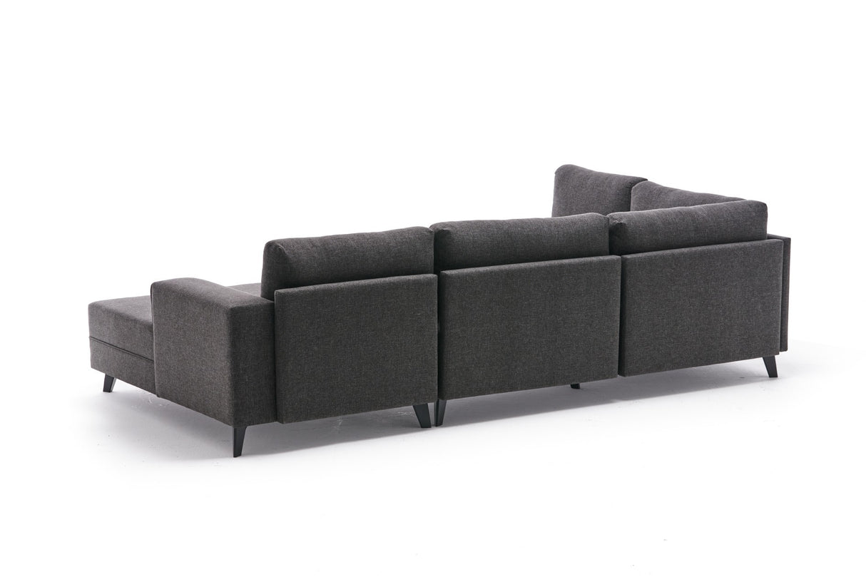 Canapé d'angle avec fonction couchage Efsun Anthracite