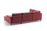 Canapé d'angle avec fonction couchage Eris Claret Rouge