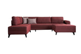 Canapé d'angle avec fonction couchage Belen Claret Rouge