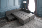 Canapé d'angle avec fonction couchage Droit Manama Anthracite