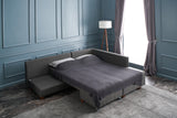 Canapé d'angle avec fonction couchage Droit Manama Anthracite