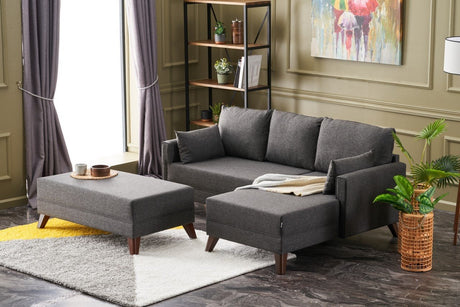 Canapé d'angle avec fonction couchage Droite Bella Anthracite