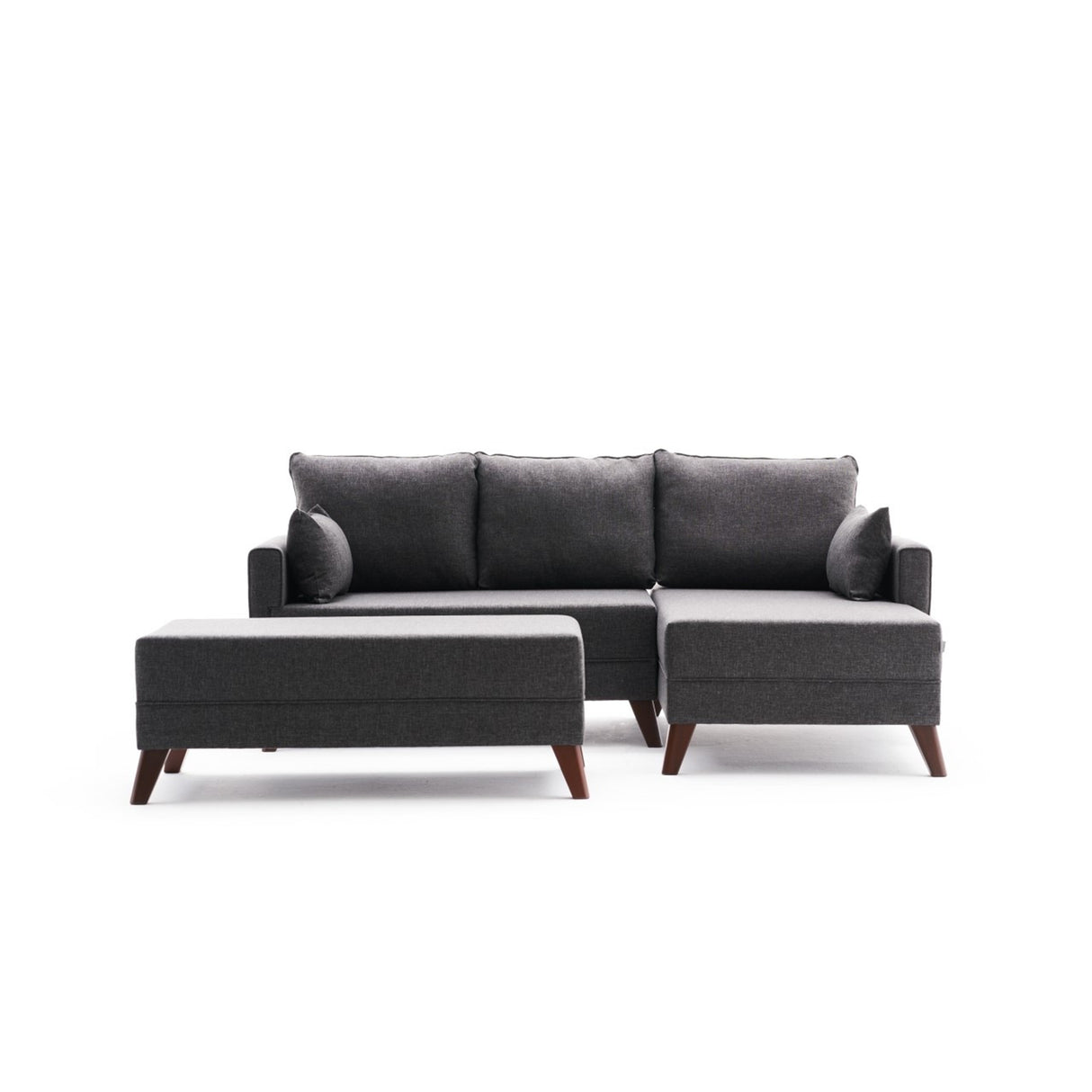 Canapé d'angle avec fonction couchage Droite Bella Anthracite