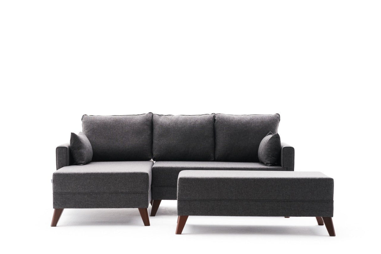 Canapé d'angle avec fonction couchage Gauche Bella Anthracite