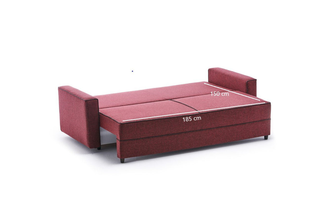 Canapé convertible 3 places Ece Rouge Claret