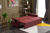 Canapé convertible 3 places Ece Rouge Claret