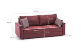 Canapé convertible 3 places Ece Rouge Claret