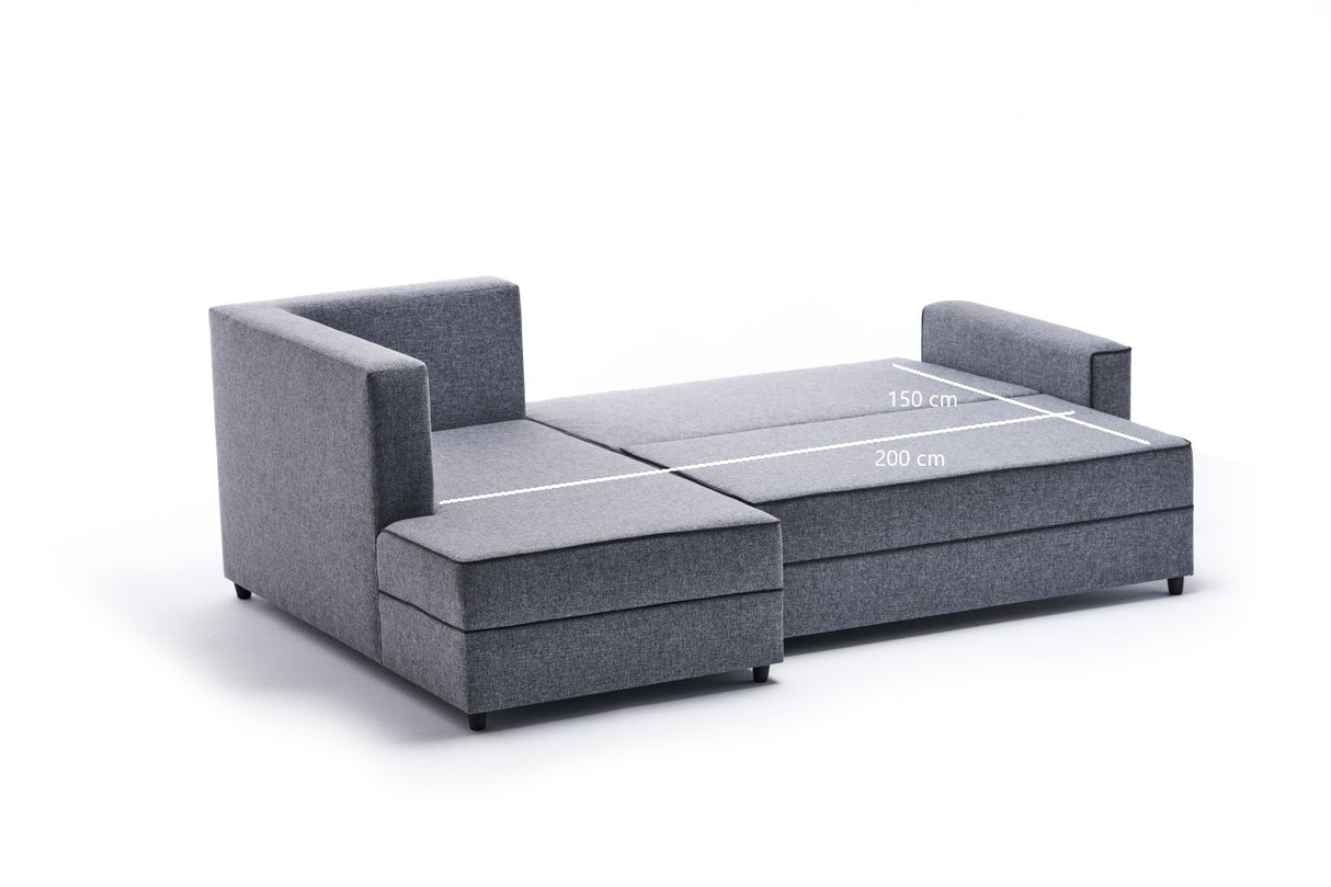 Canapé d'angle avec fonction couchage Gauche Ece Gris