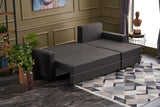 Canapé d'angle avec fonction couchage Droite Ece Anthracite