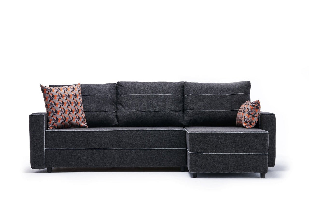 Canapé d'angle avec fonction couchage Droite Ece Anthracite