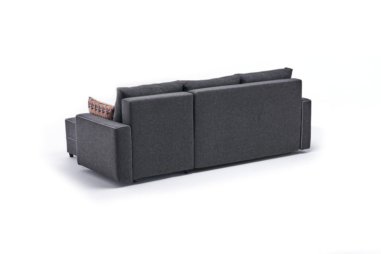 Canapé d'angle avec fonction couchage Droite Ece Anthracite