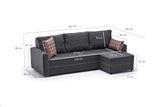 Canapé d'angle avec fonction couchage Droite Ece Anthracite