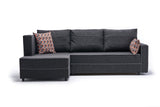 Canapé d'angle avec fonction couchage Gauche Ece Anthracite