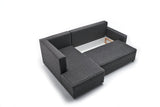 Canapé d'angle avec fonction couchage Gauche Ece Anthracite