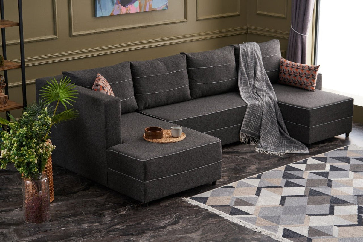 Canapé d'angle avec fonction couchage Ece Anthracite