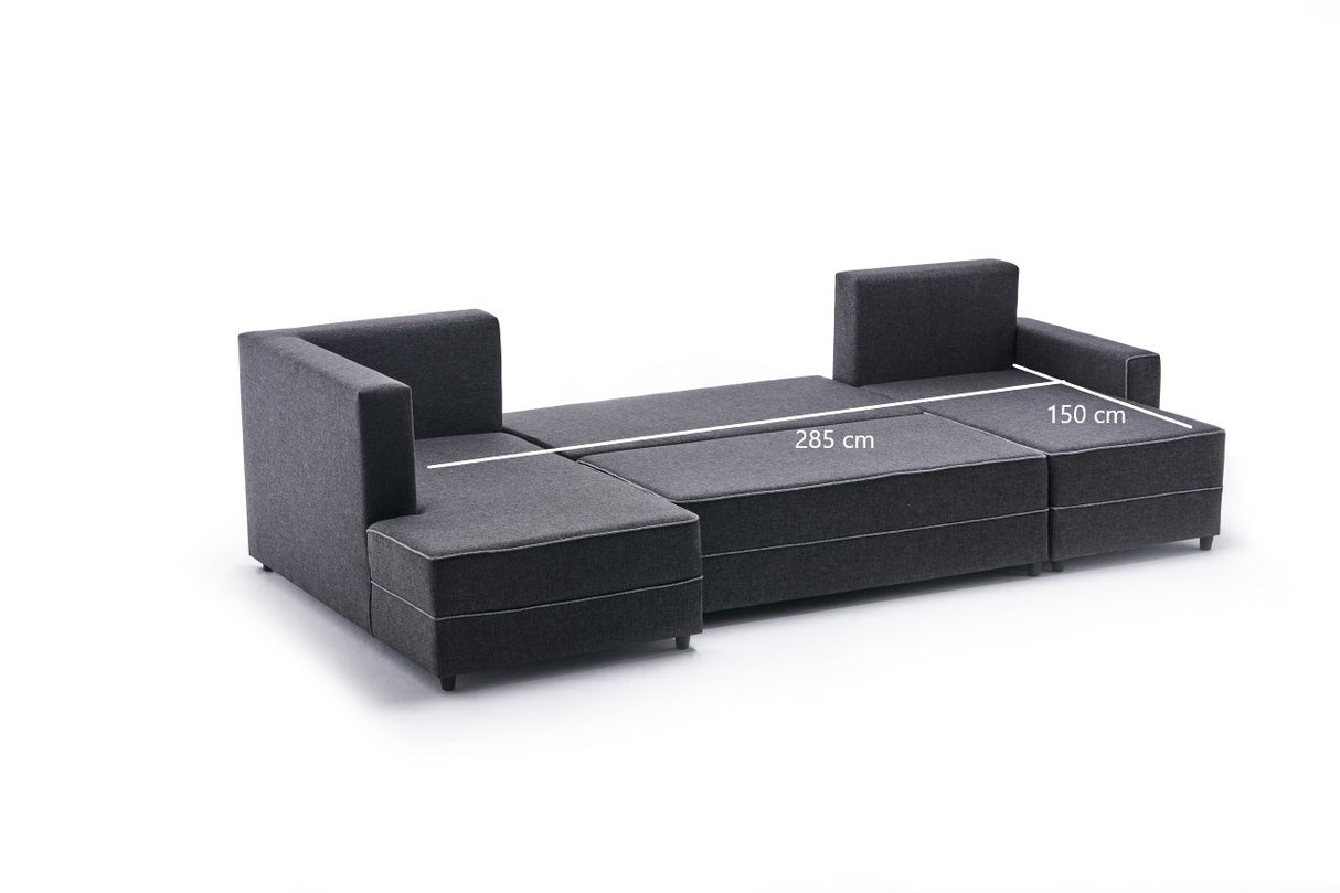 Canapé d'angle avec fonction couchage Ece Anthracite