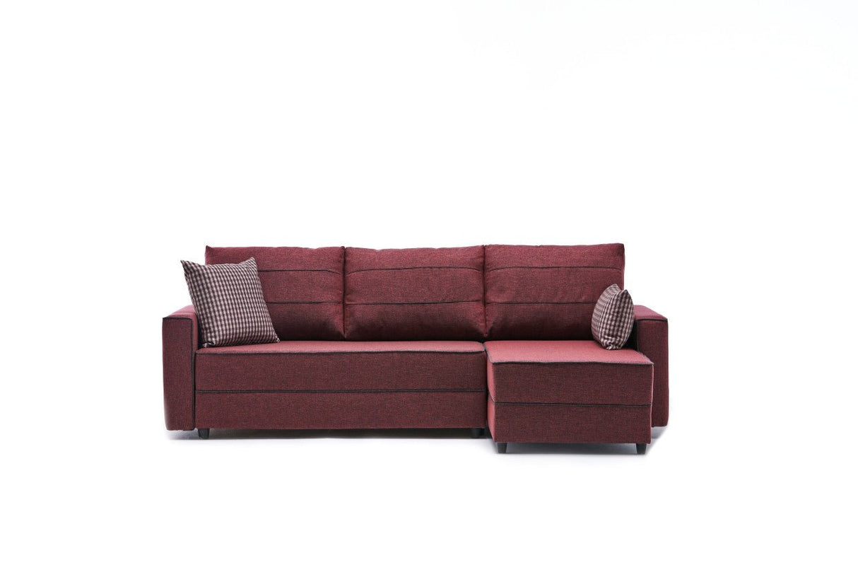 Canapé d'angle avec fonction couchage Droit Ece Claret Rouge