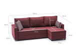 Canapé d'angle avec fonction couchage Droit Ece Claret Rouge