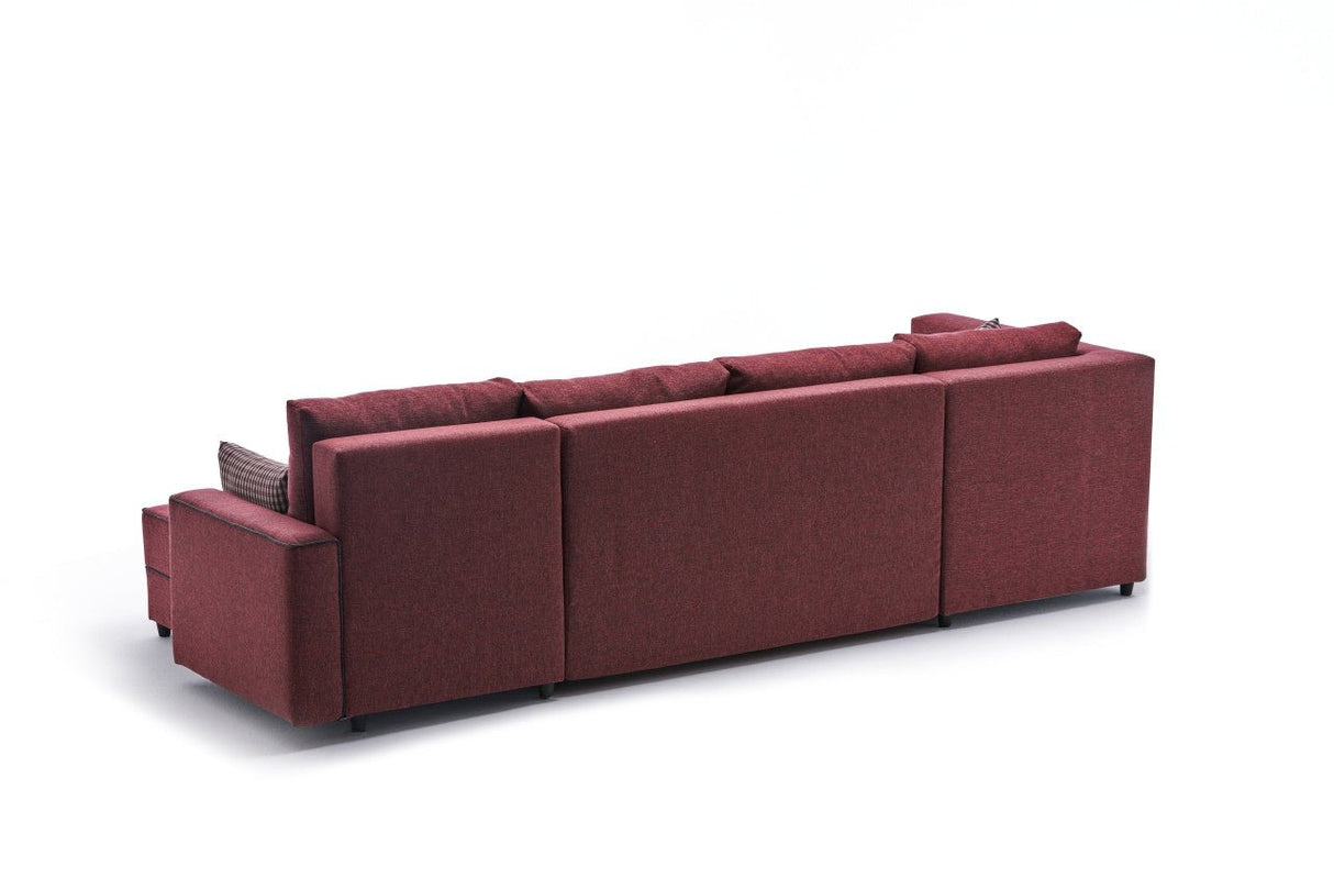 Canapé d'angle avec fonction couchage Ece Claret Rouge