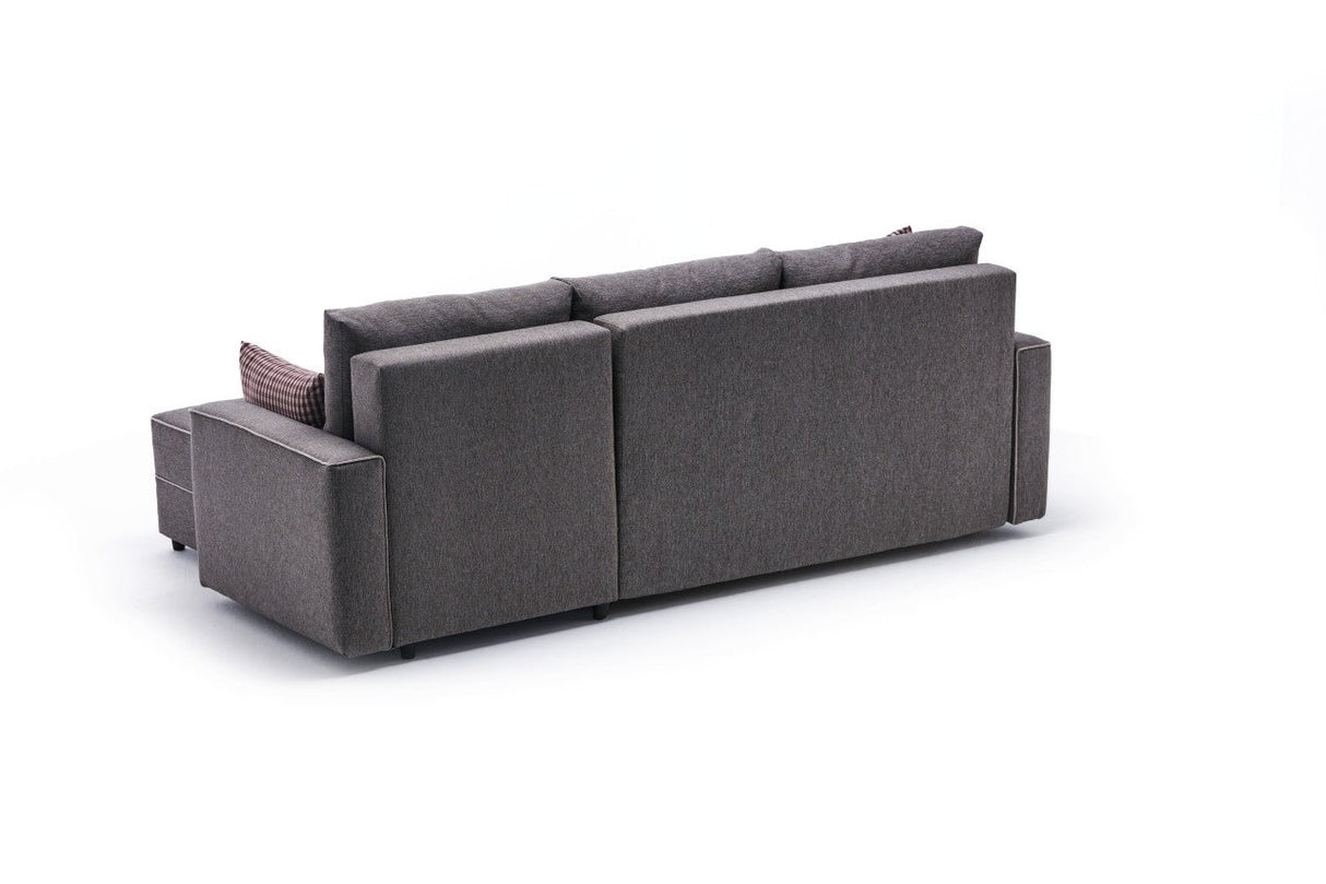 Canapé d'angle avec fonction couchage Droit Ece Marron