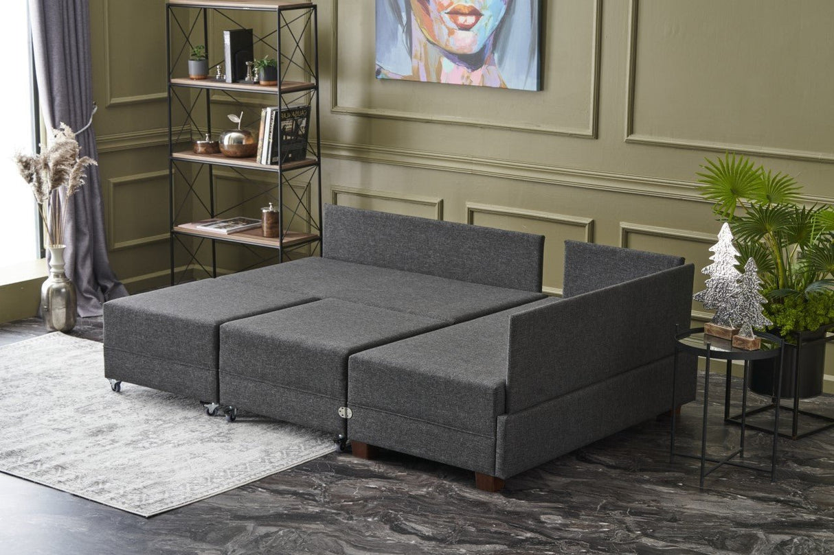 Canapé d'angle avec fonction couchage Right Fly Anthracite